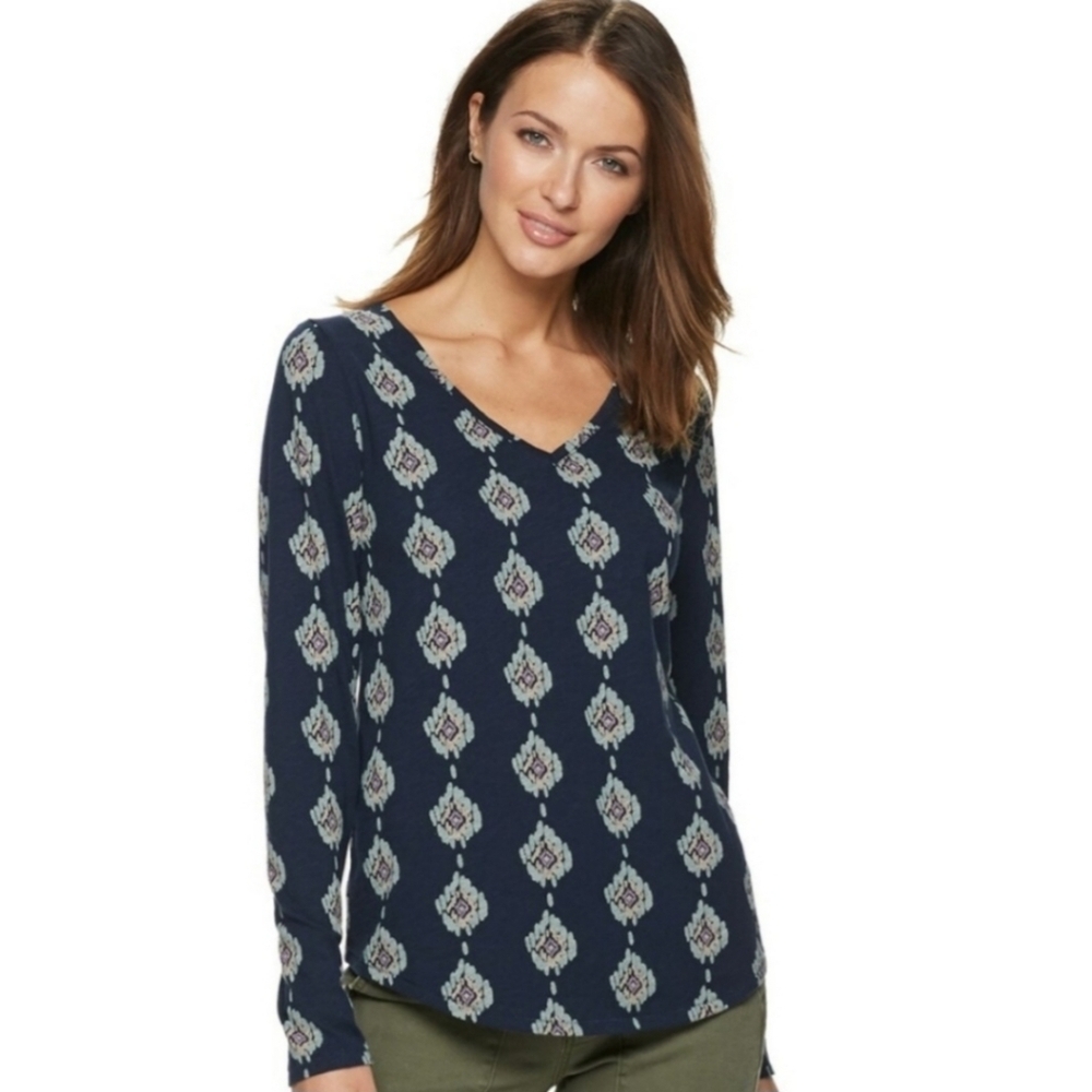 Sonoma Printed Long Sleeve Everyday Tee